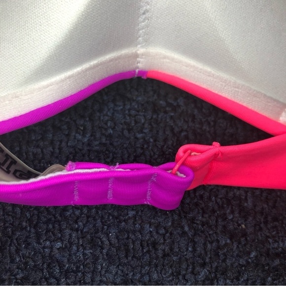 PINK Victoria’s Secret Pink & Purple Neck Twist Top Bikini Top Size Medium - Picture 6 of 8